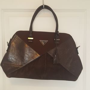 David Jones Brown Textured Leather Purse